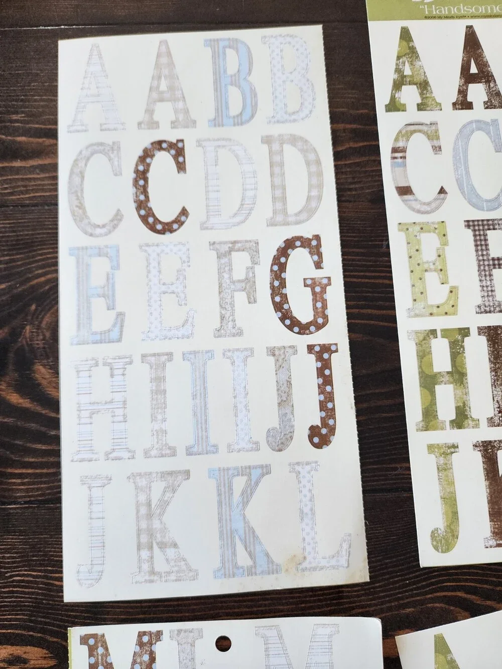 Scrapbooking Stickers Handsome Letters Alphabet Sheets Lot New Retired #22